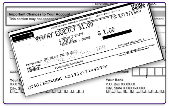 Many checks one above other