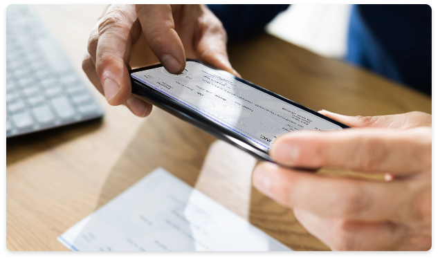 A phone making check capture